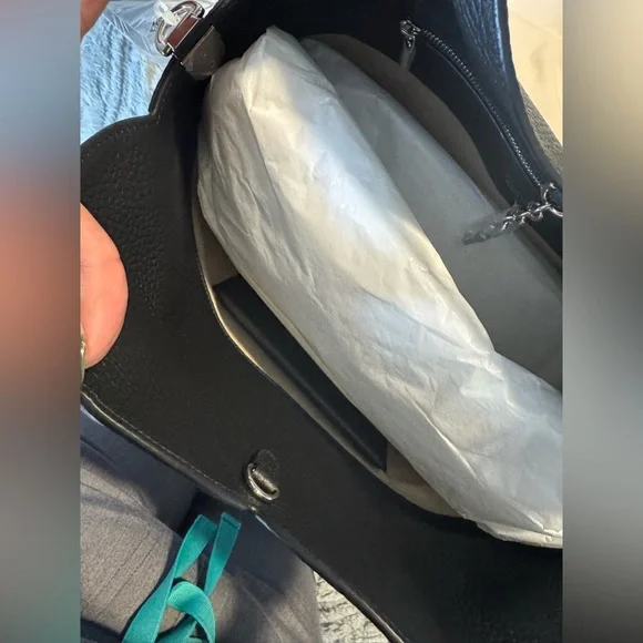 Large Tiffany & Co. Black Leather Bag - Picture 3 of 7